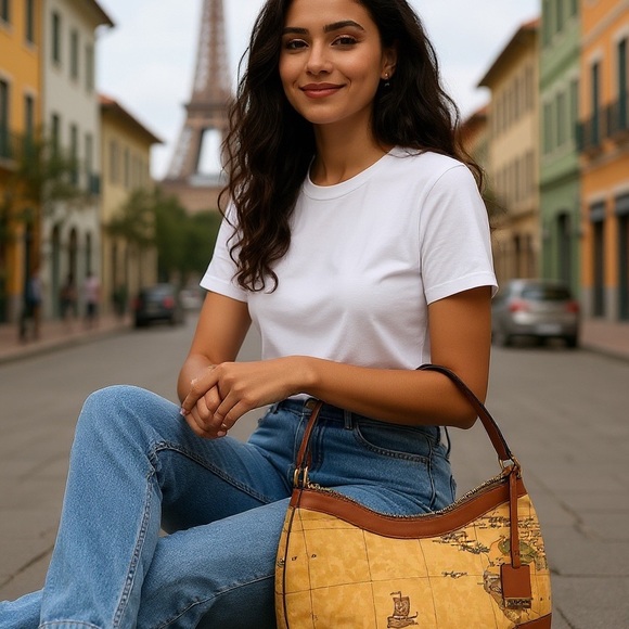 Authentic Alvaro Martin 1A Classe Shoulder Bag featuring the Geo Classic map - Picture 2 of 13